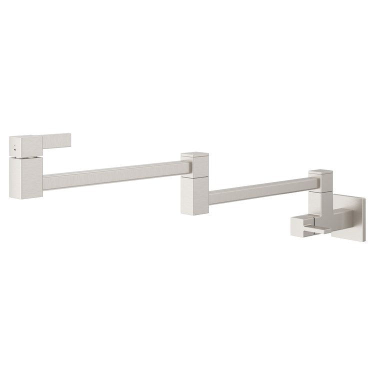 Pot Filler 2 Lever ADA Spot Defense Brushed Nickel 1 Hole Wall 3.5 Gallons per Minute