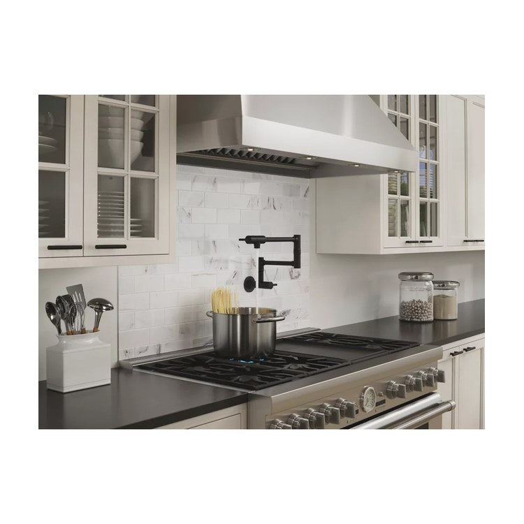 Pot Filler Lita 2 Lever ADA Matte Black 1 Hole Wall 2.2 Gallons per Minute - Image 3