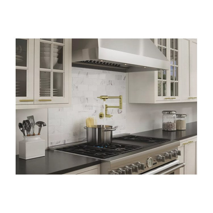 Pot Filler Lita 2 Lever ADA Brushed Gold 1 Hole Wall 2.2 Gallons per Minute - Image 3