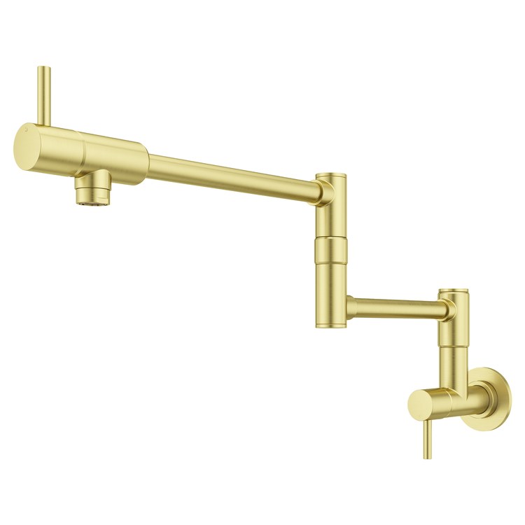 Pot Filler Lita 2 Lever ADA Brushed Gold 1 Hole Wall 2.2 Gallons per Minute