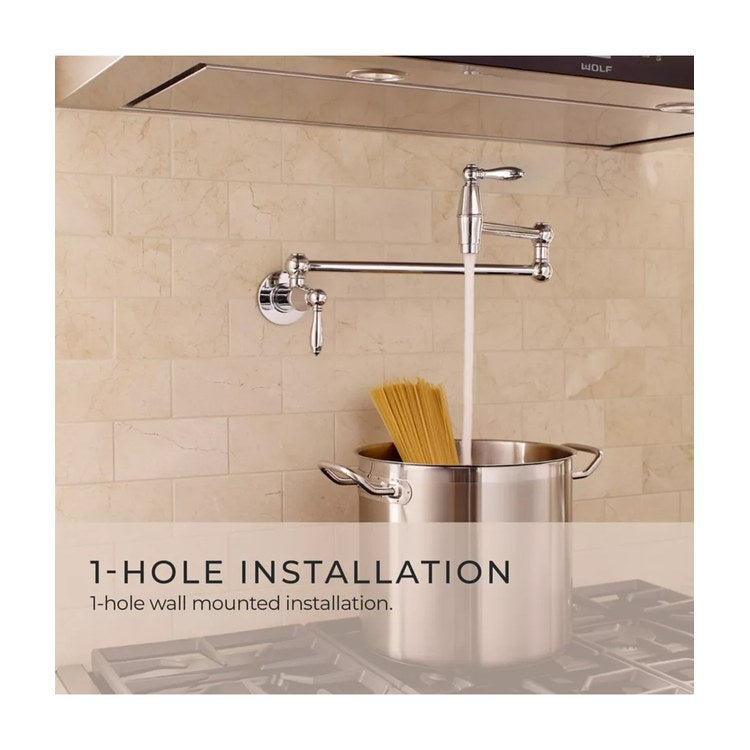 Pot Filler Port Haven 2 Lever ADA Polished Chrome 1 Hole Wall 3.0 Gallons per Minute - Image 3