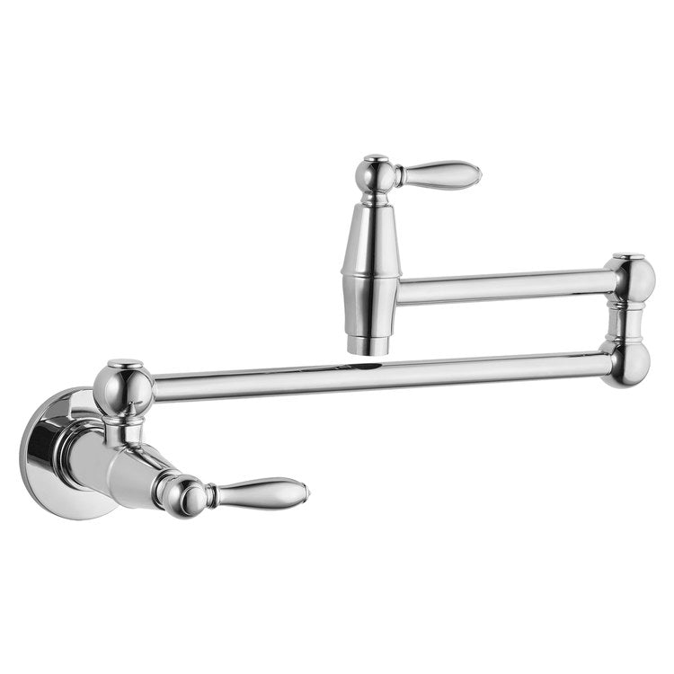 Pot Filler Port Haven 2 Lever ADA Polished Chrome 1 Hole Wall 3.0 Gallons per Minute