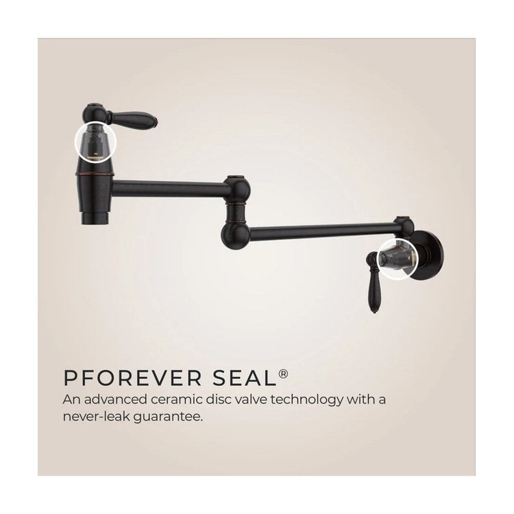 Pot Filler Port Haven 2 Lever ADA Tuscan Bronze 1 Hole Wall 3.0 Gallons per Minute - Image 3