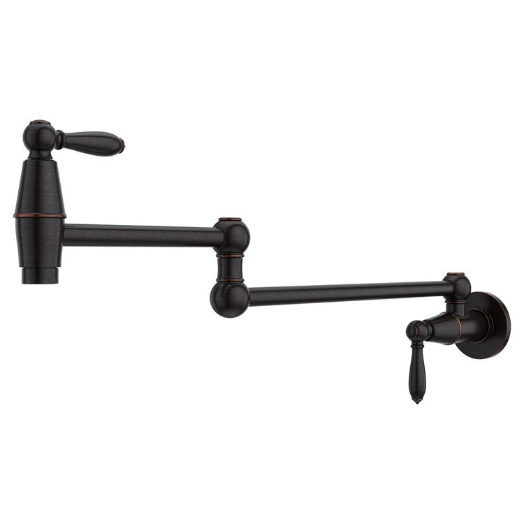 Pot Filler Port Haven 2 Lever ADA Tuscan Bronze 1 Hole Wall 3.0 Gallons per Minute