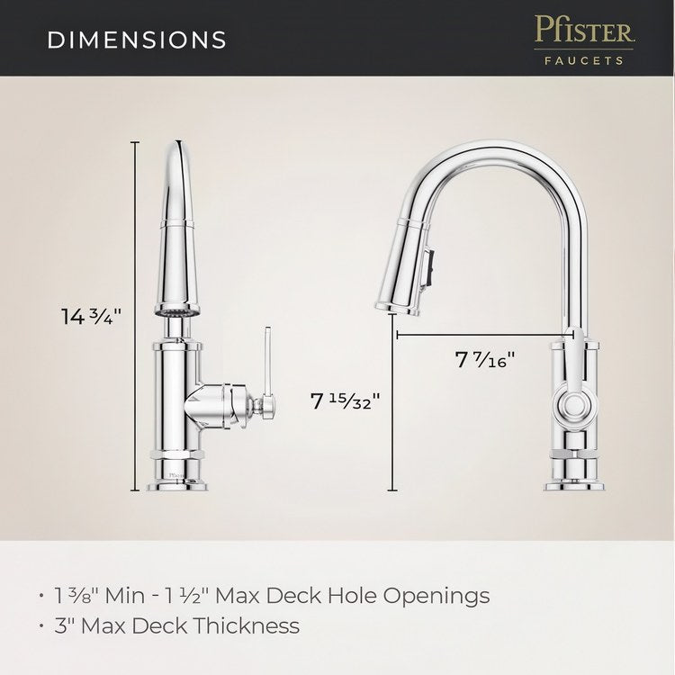 Bar Faucet Port Haven Prep 1 Lever ADA CALGreen Polished Chrome MagnePfit 2 Function Pull Down High Arc Swivel 360 DEG 1.8 Gallons per Minute - Image 2