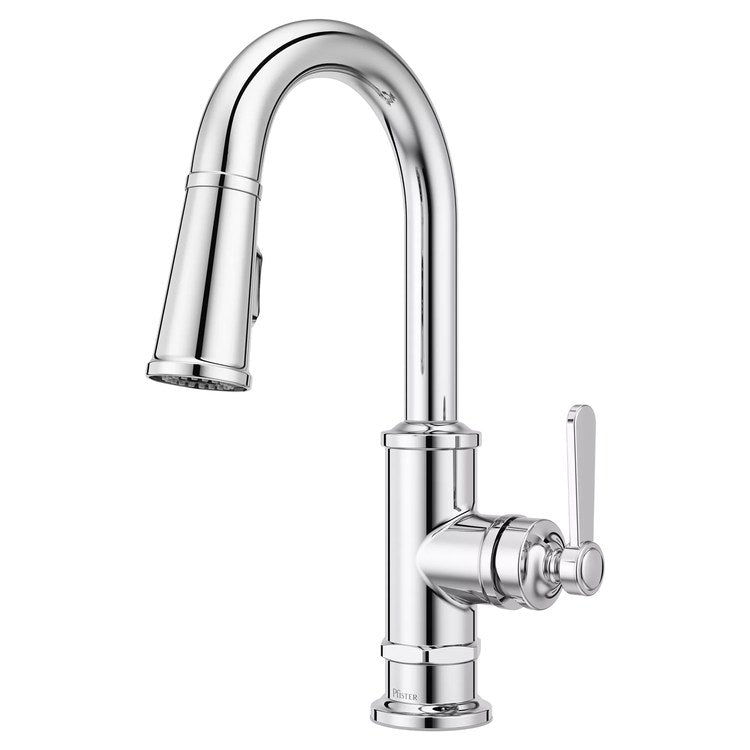 Bar Faucet Port Haven Prep 1 Lever ADA CALGreen Polished Chrome MagnePfit 2 Function Pull Down High Arc Swivel 360 DEG 1.8 Gallons per Minute