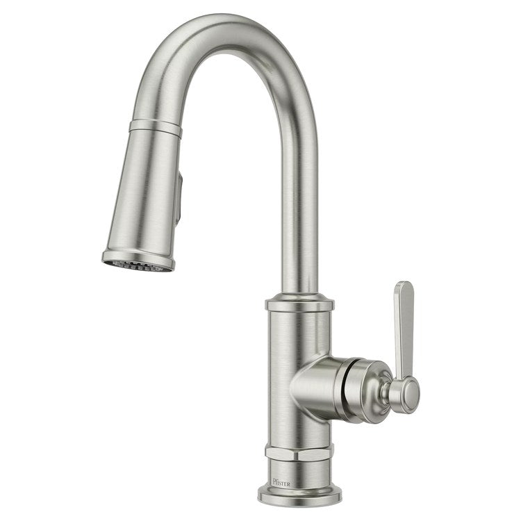 Bar Faucet Port Haven Prep 1 Lever ADA CALGreen Stainless Steel MagnePfit 2 Function Pull Down High Arc Swivel 360 DEG 1.8 Gallons per Minute