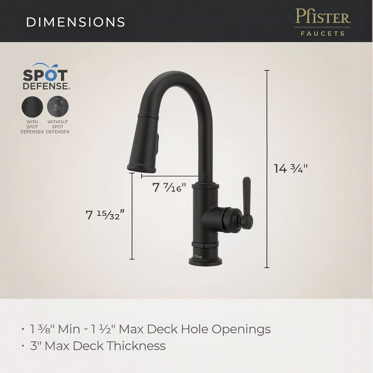 Bar Faucet Port Haven Prep 1 Lever ADA CALGreen Spot Defense Matte Black MagnePfit 2 Function Pull Down High Arc Swivel 360 DEG 1.8 Gallons per Minute - Image 3