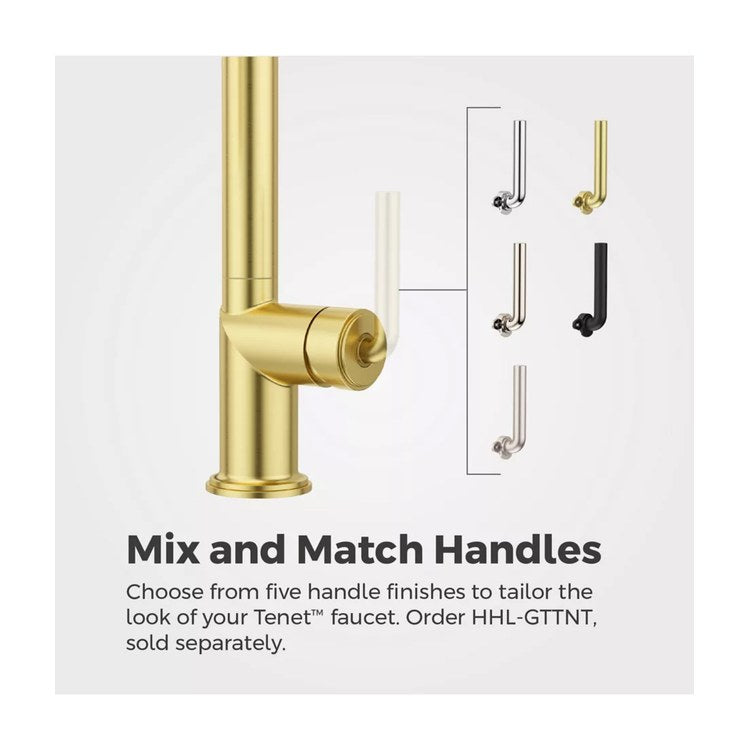 Bar Faucet Tenet Prep Less Handle ADA CALGreen Brushed Gold MagnePfit 2 Function Pull Down High Arc Swivel 360 DEG 1.8 Gallons per Minute - Image 2