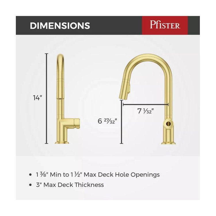 Bar Faucet Tenet Prep Less Handle ADA CALGreen Brushed Gold MagnePfit 2 Function Pull Down High Arc Swivel 360 DEG 1.8 Gallons per Minute - Image 3