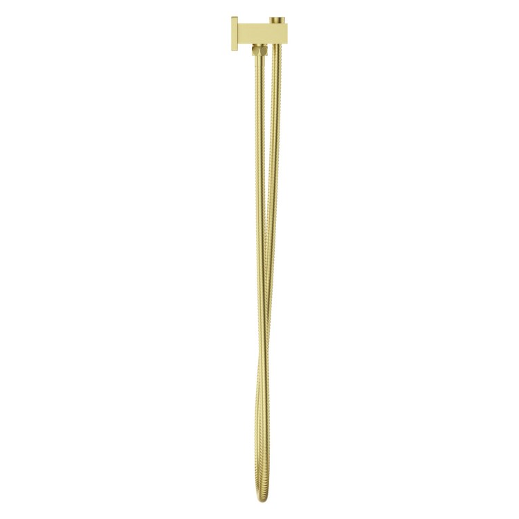 Handshower Holder Modern Square with 60 Inch Metal Hose Brushed Gold Metal - Image 2