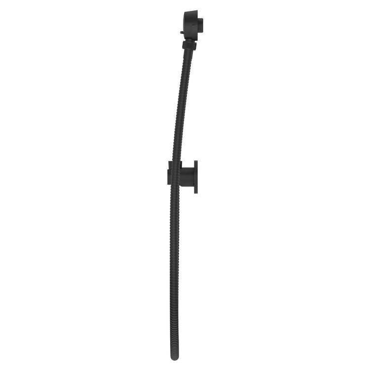 Handshower Holder Modern Round with 60 Inch Metal Hose Matte Black Metal - Image 2