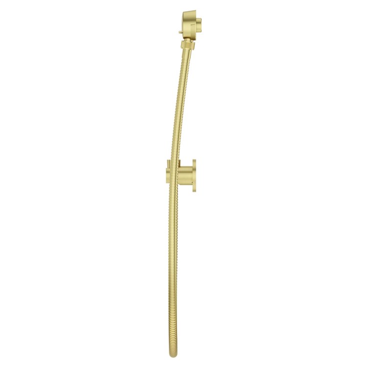 Handshower Holder Modern Round with 60 Inch Metal Hose Brushed Gold Metal - Image 2