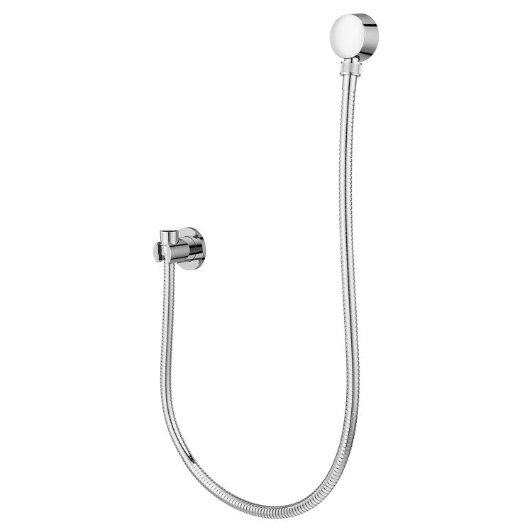 Handshower Holder Modern Round with 60 Inch Metal Hose Polished Chrome Metal - Image 1