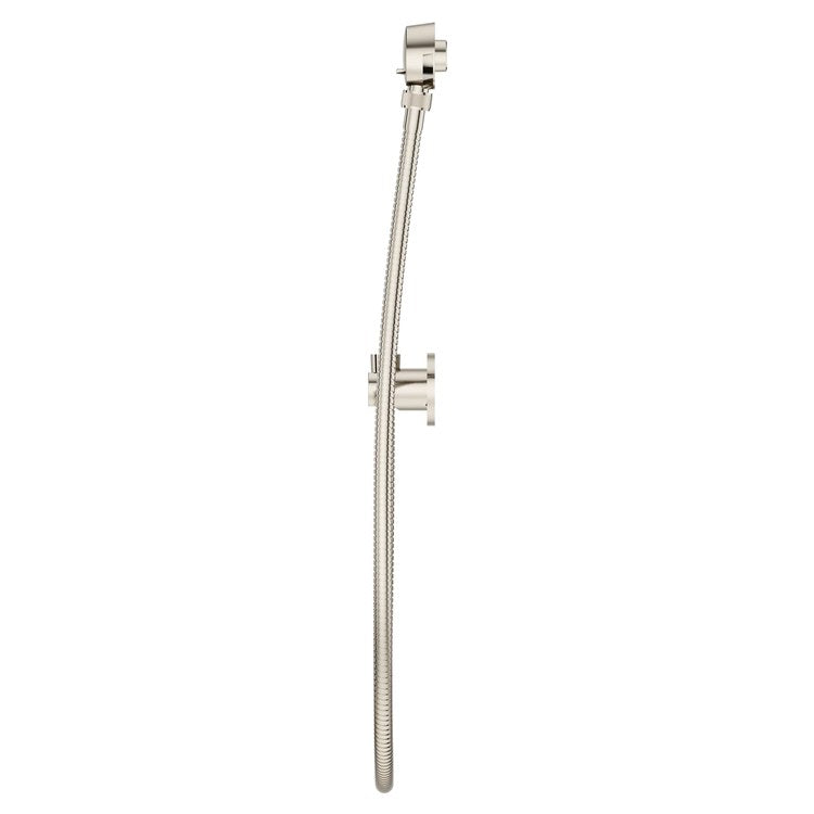 Handshower Holder Modern Round with 60 Inch Metal Hose Polished Nickel Metal - Image 2