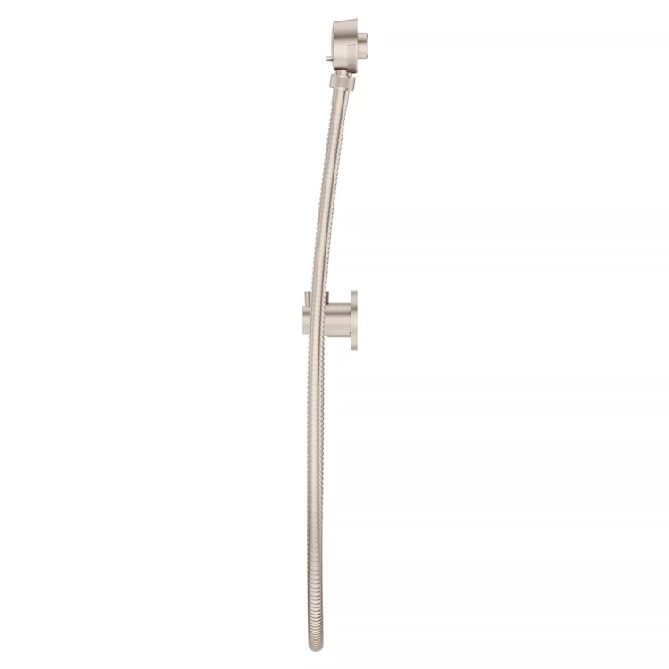 Handshower Holder Modern Round with 60 Inch Metal Hose Brushed Nickel Metal - Image 2