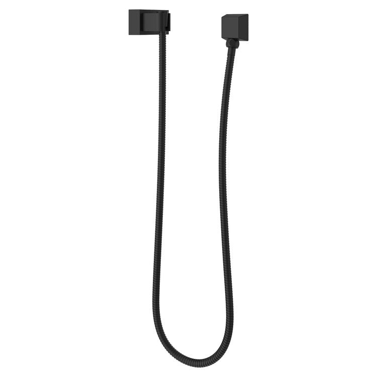 Handshower Holder Modern Square with 60 Inch Metal Hose Matte Black Metal - Image 1