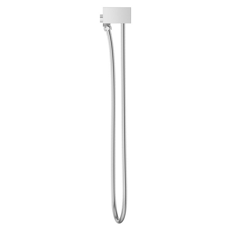 Handshower Holder Modern Square with 60 Inch Metal Hose Polished Chrome Metal - Image 2