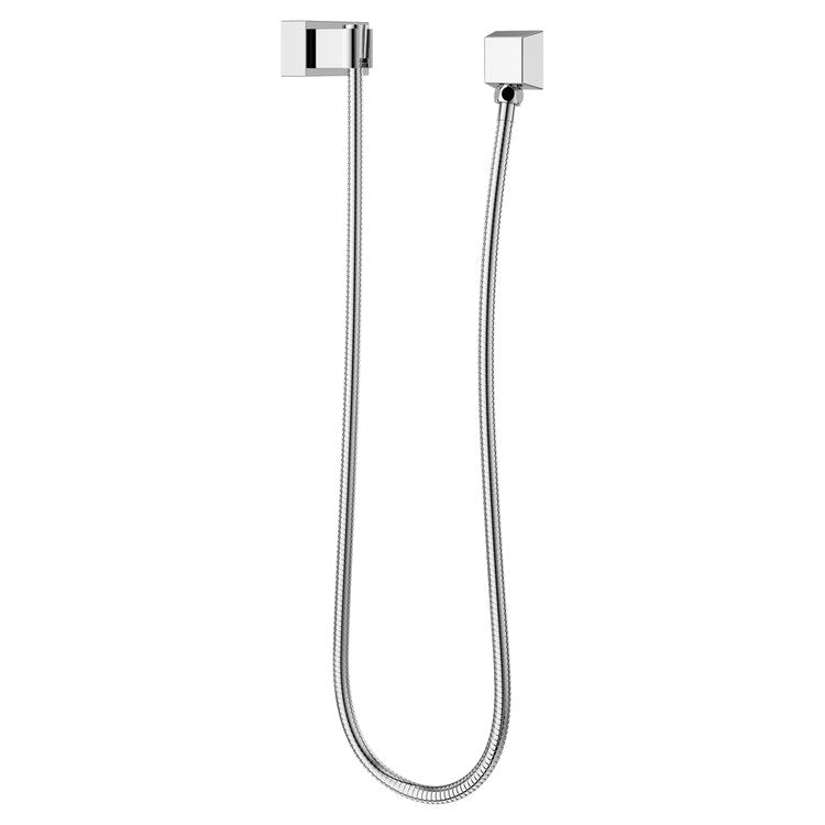 Handshower Holder Modern Square with 60 Inch Metal Hose Polished Chrome Metal - Image 1