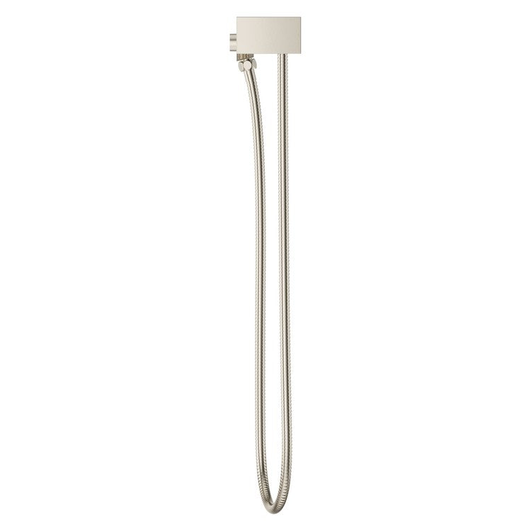 Handshower Holder Modern Square with 60 Inch Metal Hose Polished Nickel Metal - Image 2