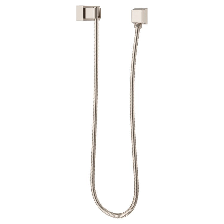 Handshower Holder Modern Square with 60 Inch Metal Hose Brushed Nickel Metal - Image 1