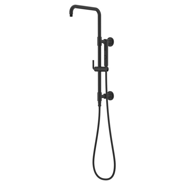 Shower Column Wall Mount Modern 1 Lever Matte Black 28-3/32 Inch WaterSense/CALGreen