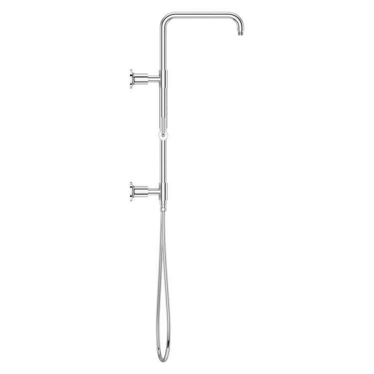 Shower Column Wall Mount Modern 1 Lever Polished Chrome 28-3/32 Inch WaterSense/CALGreen - Image 2