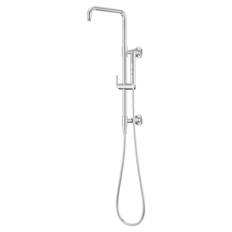 Shower Column Wall Mount Modern 1 Lever Polished Chrome 28-3/32 Inch WaterSense/CALGreen