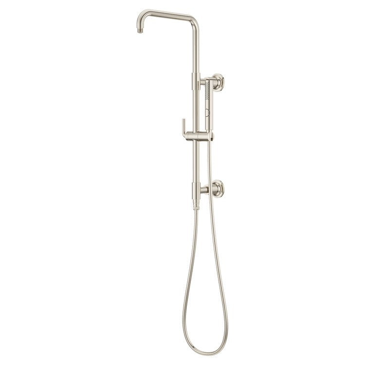 Shower Column Wall Mount Modern 1 Lever Polished Nickel 28-3/32 Inch WaterSense/CALGreen