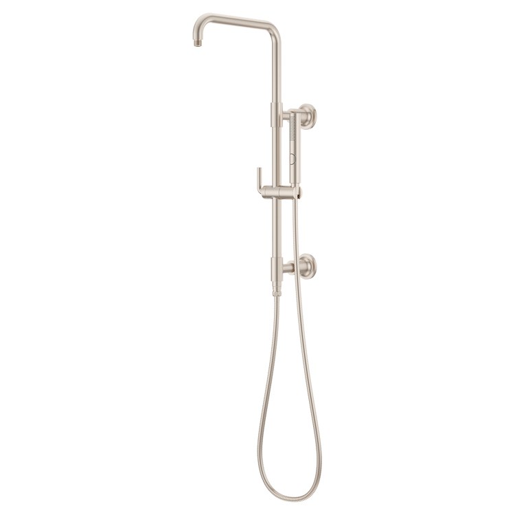 Shower Column Wall Mount Modern 1 Lever Brushed Nickel 28-3/32 Inch WaterSense/CALGreen