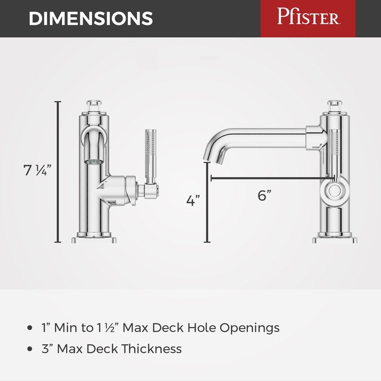 Lavatory Faucet Hillstone 1 Lever ADA WaterSense/CALGreen Polished Chrome 1.2 Gallons per Minute Deck Push and Seal 1 Hole - Image 2