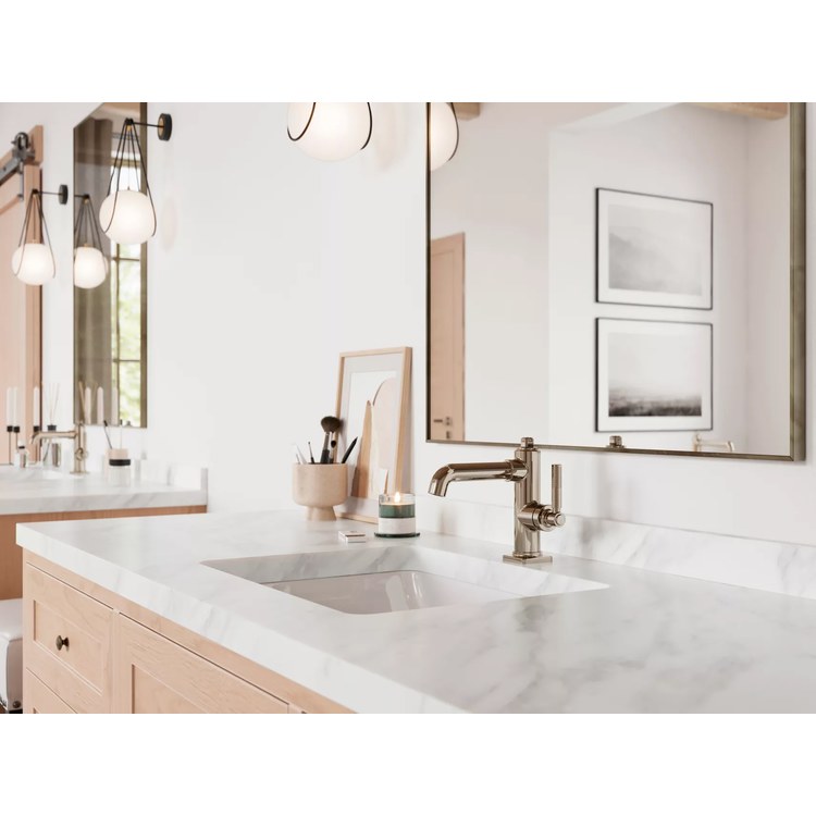Lavatory Faucet Hillstone 1 Lever ADA WaterSense/CALGreen Polished Nickel 1.2 Gallons per Minute Deck Push and Seal 1 Hole - Image 3