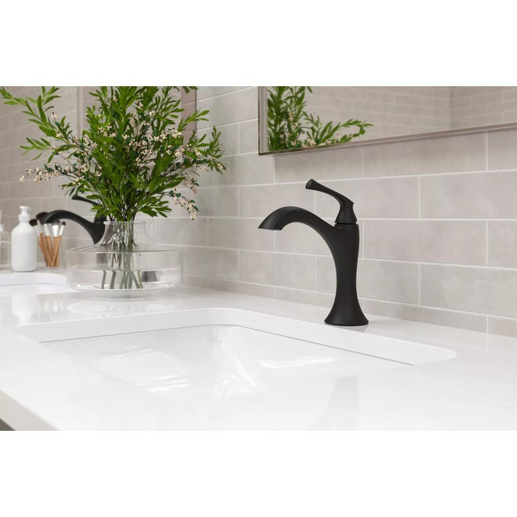 Lavatory Faucet Rhen 1 Lever ADA WaterSense/CALGreen Matte Black 1.2 Gallons per Minute Deck Push and Seal 1/3 Hole - Image 2