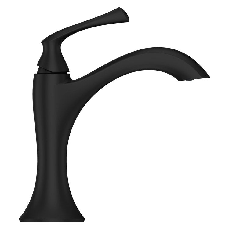 Lavatory Faucet Rhen 1 Lever ADA WaterSense/CALGreen Matte Black 1.2 Gallons per Minute Deck Push and Seal 1/3 Hole - Image 3