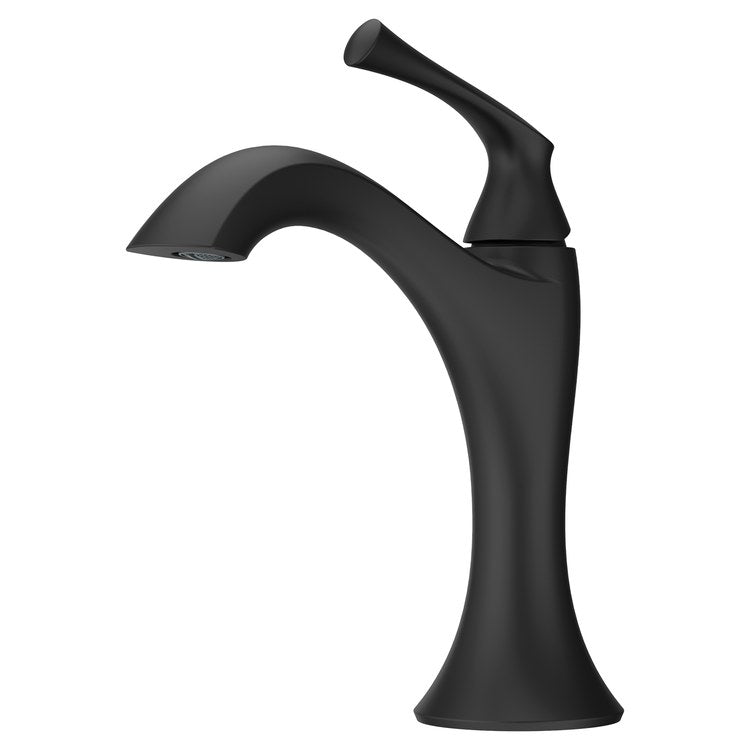 Lavatory Faucet Rhen 1 Lever ADA WaterSense/CALGreen Matte Black 1.2 Gallons per Minute Deck Push and Seal 1/3 Hole - Image 1