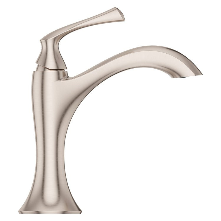 Lavatory Faucet Rhen 1 Lever ADA WaterSense/CALGreen Brushed Nickel 1.2 Gallons per Minute Deck Push and Seal 1/3 Hole - Image 3
