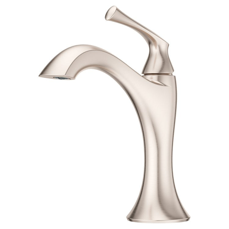 Lavatory Faucet Rhen 1 Lever ADA WaterSense/CALGreen Brushed Nickel 1.2 Gallons per Minute Deck Push and Seal 1/3 Hole - Image 1