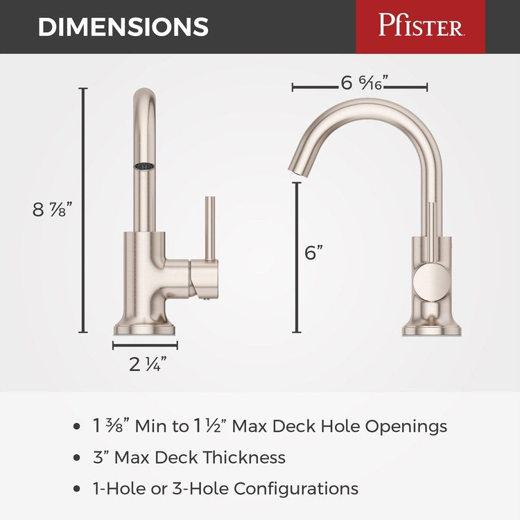 Lavatory Faucet Tenet 1 Lever ADA WaterSense/CALGreen Brushed Nickel 1.2 Gallons per Minute Deck Push and Seal 1/3 Hole - Image 2