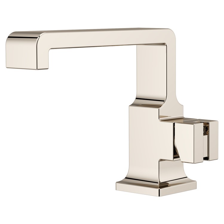 Lavatory Faucet Verve Less Handle WaterSense/CALGreen Polished Nickel 1.2 Gallons per Minute Deck Push and Seal 1 Hole - Image 1