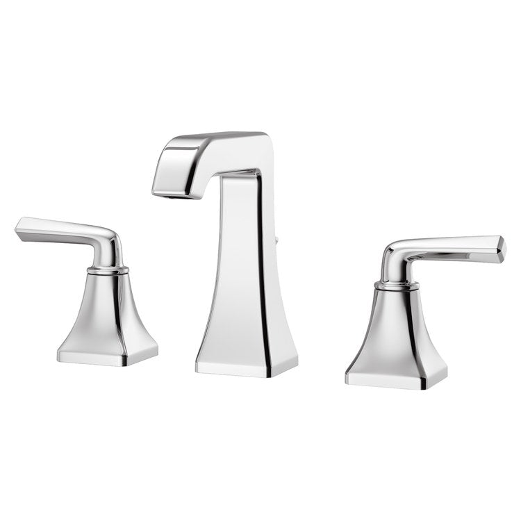 Lavatory Faucet Park Avenue Widespread 8 to 15 Inch Spread 2 Lever ADA WaterSense/CALGreen Polished Chrome 1.2 Gallons per Minute Deck Pop-Up 3 Hole - Image 1