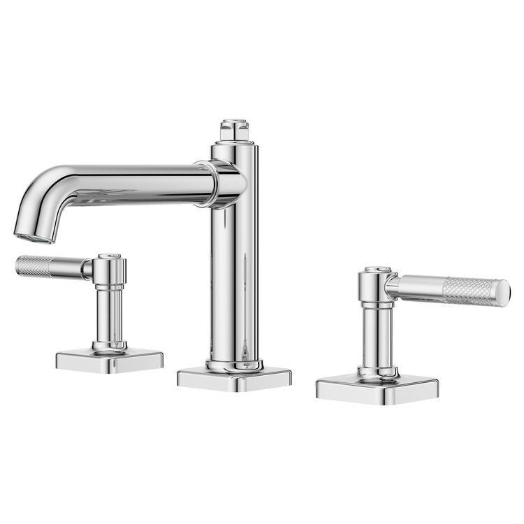 Lavatory Faucet Hillstone Widespread 8 to 15 Inch Spread 2 Lever ADA WaterSense/CALGreen Polished Chrome 1.2 Gallons per Minute Deck Push and Seal 3 Hole - Image 1