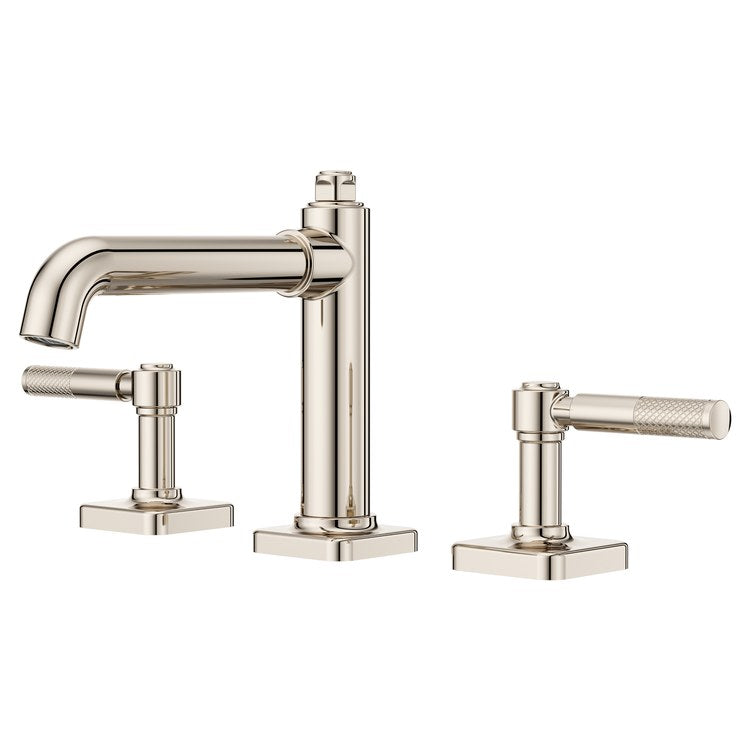 Lavatory Faucet Hillstone Widespread 8 to 15 Inch Spread 2 Lever ADA WaterSense/CALGreen Polished Nickel 1.2 Gallons per Minute Deck Push and Seal 3 Hole - Image 1
