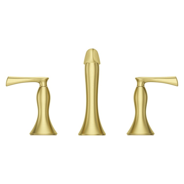 Lavatory Faucet Rhen Widespread 8 to 15 Inch Spread 2 Lever ADA WaterSense/CALGreen Brushed Gold 1.2 Gallons per Minute Deck Push and Seal 3 Hole - Image 3