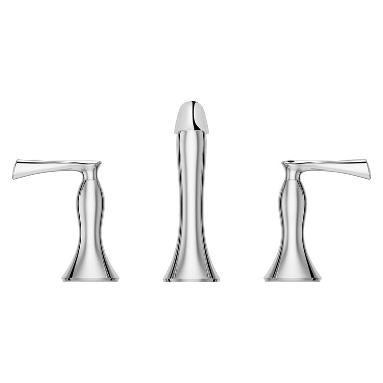 Lavatory Faucet Rhen Widespread 8 to 15 Inch Spread 2 Lever ADA WaterSense/CALGreen Polished Chrome 1.2 Gallons per Minute Deck Push and Seal 3 Hole - Image 3