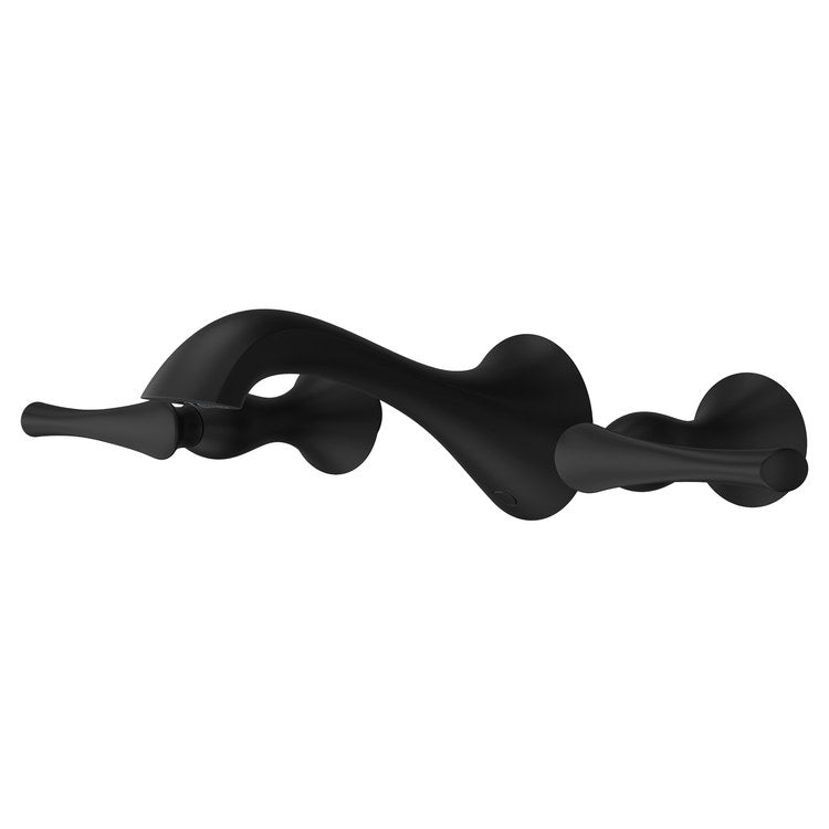 Lavatory Trim Rhen Wall Mount 2 Lever Matte Black WaterSense/CALGreen ADA 1.2 Gallons per Minute - Image 1