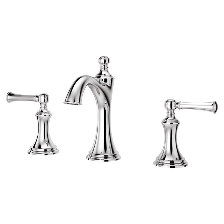 Lavatory Faucet Tisbury Widespread 8 to 15 Inch Spread 2 Lever ADA WaterSense/CALGreen Polished Chrome 1.2 Gallons per Minute Deck Pop-Up 3 Hole