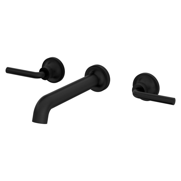 Lavatory Trim Tenet Wall Mount 8 Inch Spread 2 Lever Matte Black WaterSense/CALGreen ADA 1.2 Gallons per Minute - Image 1