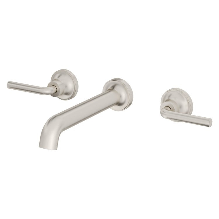 Lavatory Trim Tenet Wall Mount 8 Inch Spread 2 Lever Brushed Nickel WaterSense/CALGreen ADA 1.2 Gallons per Minute - Image 1