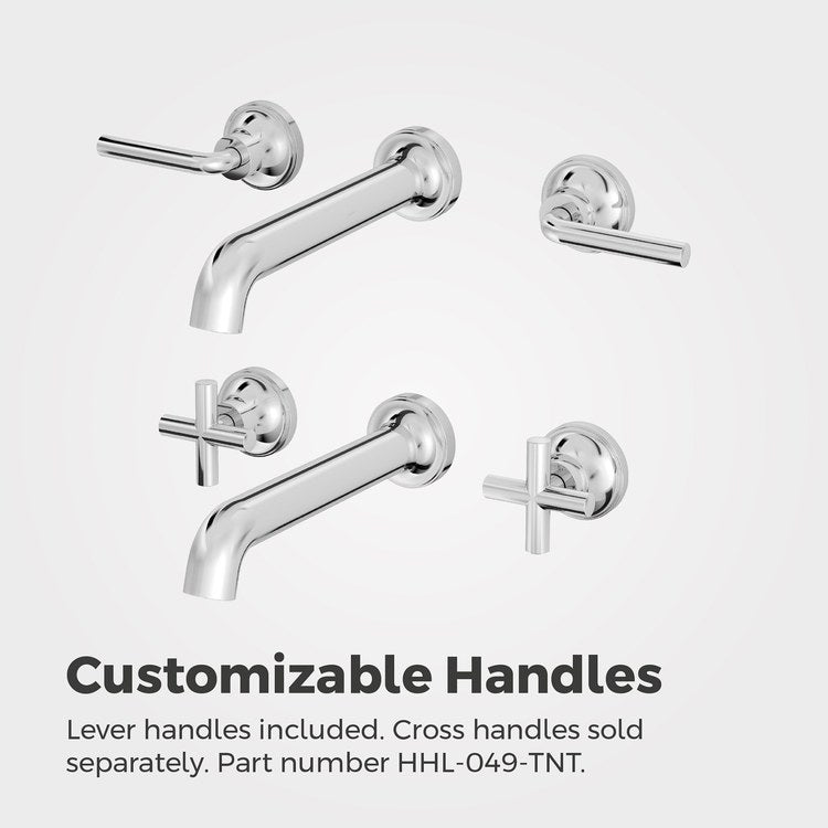 Lavatory Trim Tenet Wall Mount 8 Inch Spread 2 Lever Polished Chrome WaterSense/CALGreen ADA 1.2 Gallons per Minute - Image 2