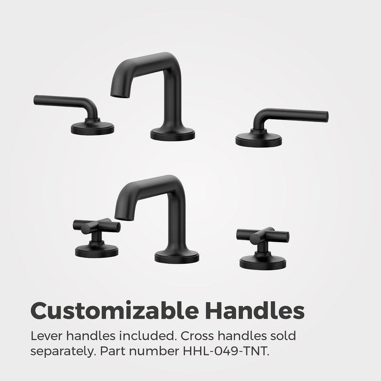 Lavatory Faucet Tenet Widespread 8 to 15 Inch Spread 2 Lever ADA WaterSense/CALGreen Matte Black 1.2 Gallons per Minute Deck Push and Seal 3 Hole - Image 2